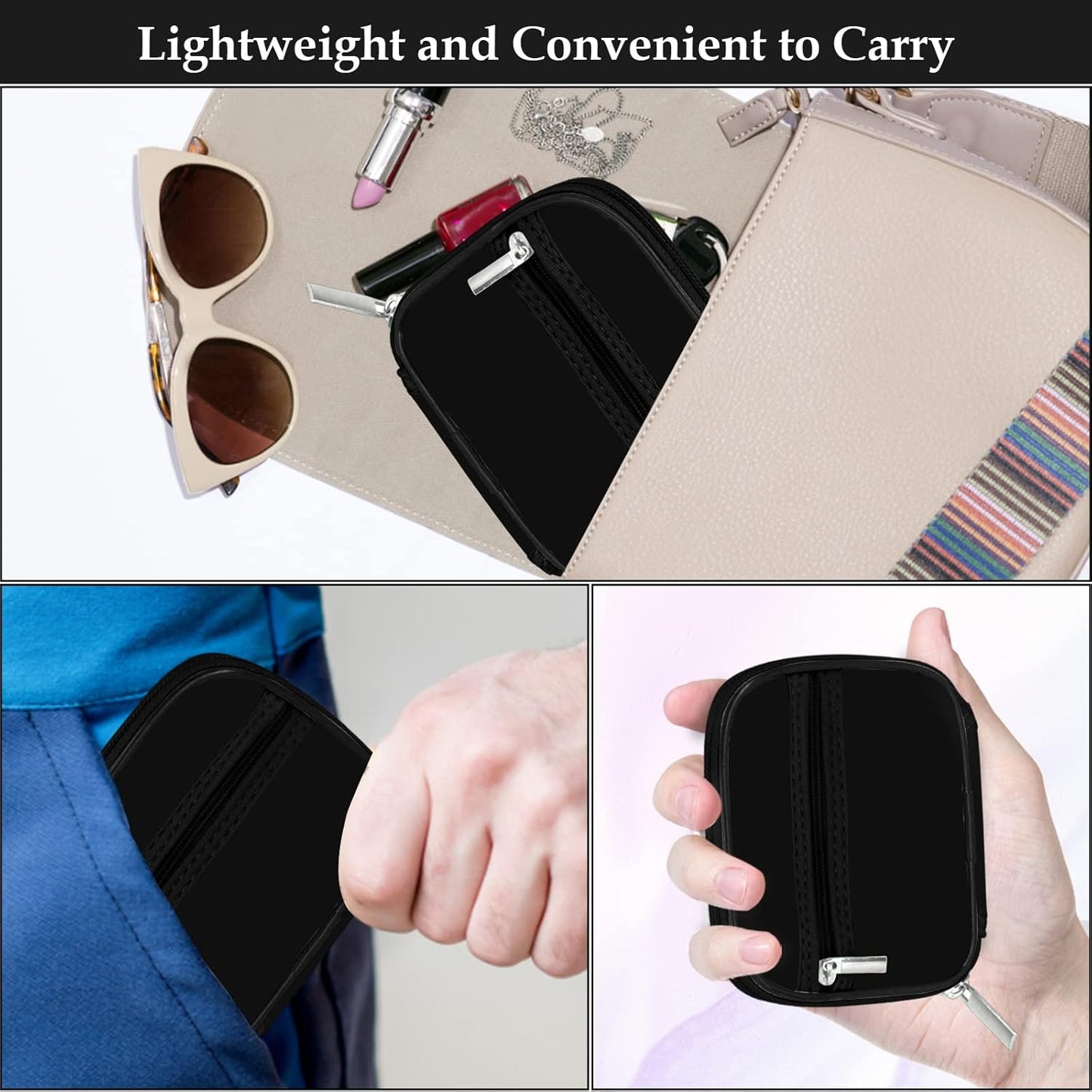 Serfeymi Weekly Travel Pill Organizer Pill Case for Purse with Removable 7 Day Pill Box, Fashionable Travel Medicine Organizer Pill Container for Medicine, Vitamin, Supplement - Black 01