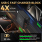 USB C Charger Block, 65W USBC Wall Charging Blocks 6-Port PD & QC Power Adapter Multiport Type C Fast Chargers Plug Cube Brick for iPhone 16/15/14/13/12/Pro Max,iPad Pro,Samsung Galaxy S25 Black