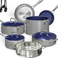 Deluxe DUXANO 14PC Healthy Pots and Pan With 9H Anti-scratch Coating, 2-Layer Non-Stick Ceramic&PFAS Free, Sensitively&Evenly Induction Cooking, Enhanced Flavor with Infrared Cookware, Dishwasher Safe