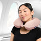 Brookstone Travel Neck Pillow - Lightweight Fleece Casing U-Shaped Stuffable Memory Foam Travel Pillow for Sleeping and Neck Support, Soft Pink