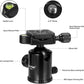 ZOMEI Z688 Travel Camera Tripod Aluminum Alloy Portable Monopod with Ball Head ann Carrying Bag for Canon Nikon Sony DSLR Camera