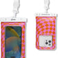 Sonix Waterproof Phone Pouch - Floating Phone Case Dry Bag w/Crossbody Lanyard - Beach Cruise Travel Essentials - Compatible w/All Devices, Touchscreen Friendly | Checkmate Pink/Orange