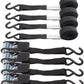 XSTRAP STANDARD Ratchet Tie Down Straps 4 Pk 10 Ft- 300 Lbs Load Cap- 900 Lbs Break Strength-Cargo Straps for UTV, ATV, Pickup,Truck, Moving Appliances, Lawn Equipment, Black