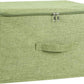 ANMINY Storage Bins with Zipper Lids 36 Qt Lidded Fabric Storage Boxes Baskets Cubes with Handles Collapsible Washable Cotton Linen Closet Shelf Clothes Organizer Containers - Green, Large