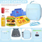 NOL Nylon Waterproof Kids Lunch Bag, Insulated Lunch Bag, Lunch box Cooler, Reusable, Zip Closure with Buckle Handle Holds Lunch Box, Snacks & Water Bottle for School Work, Light blue