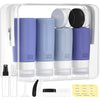 Morfone 16 Pack Silicone Travel Bottles Set for Toiletries TSA Approved Travel Containers Leakproof Squeezable Refillable Accessories 2oz 3oz for Shampoo Conditioner Lotion Liquids(Blue)
