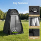 Wolfwise Pop Up Shower Tent for Camping, Portable Instant Changing Tent with Ventilation Window & Carry Bag, Privacy Bathroom Toilet for Beach & Outdoor, Width 47 ", Height 75 ", Silver-Coated Fabric