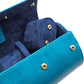 Genuine Napa Leather Watch Roll Travel Case for 3 Watches - Travel Watch Rolls and Leather Watch Display Cases with Velvet Interior - Watch Storage Organizer Men's (Blue 3 Watch Roll Case)