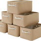 TheWarmHome Storage Basket for Organizing - Small 6 Pack 11.8x7.8x5.2 inch Fabric Storage Cubes with Cotton Rope Handle, Collapsible Storage Bins Baby Storage Toy Nursery (Beige)