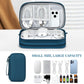FYY Electronic Organizer, Travel Cable Organizer Bag Pouch Electronic Accessories Carry Case Portable Waterproof Double Layers Storage Bag for Cable, Cord, Charger, Phone, Earphone, Medium Size, Green