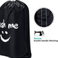 HOMEST XL Wash Me Travel Laundry Bag, Dirty Clothes Organizer, Large Enough to Hold 4 Loads of Garments, Easy Fit a Hamper or Clothing Basket, Black