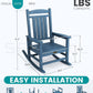 SERWALL Outdoor Rocking Chair, HDPE Patio Rocking Chair All-Weather Porch Rocker for Balcony, Yard, Blue
