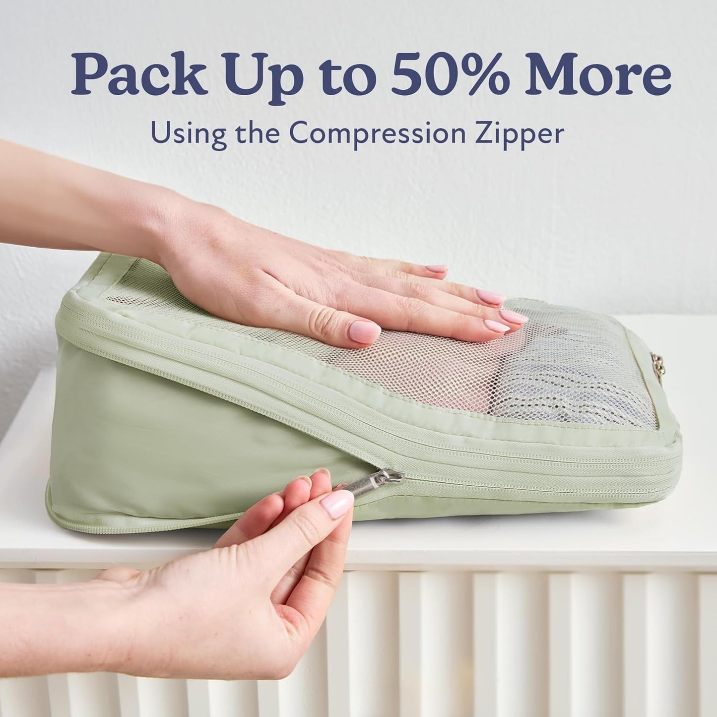 Vandel Space-Saving Compression Packing Cubes for Women, Men, Compressible Carry On Suit Case Organizer Luggage Packing Cubes for Travel Organizer Bags for Luggage and Backpacks, Suitcase Cube - Roamly