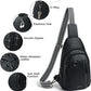 7L Sling Bag for Women Men Leather Small Sling Backpack Daypack Anti Theft Fanny Pack Crossbody Purse Travel