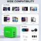 50W USB C Wall Charger Block,5-Port C Charger Fast Charging Block PD Power Adapter +QC 3.0 Multiport Type C Box Charger Cube USB A Wall Plug for iPhone 16/15/14/13 Pro Max Plus,Samsung(Green)(2-Pack) - Roamly