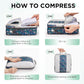 10 Set Compression Packing Cubes for Travel Essentials,Compressible Expandable Packing Cubes for Suitcase,OlarHike Luggage Organizer Bags,Handy Helper for Organizing Clothes(Dark Blue Floral) - Roamly