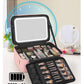 Relavel Makeup Bag with LED Mirror, 16.2 inches Large Professional Makeup Case for Makeup Artists, Travel Portable Cosmetic Organizer Storage Box, Vanity Case with 3 Colors Lighted Mirror, Pink