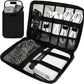 Travel Cable Organizer Pouch Electronic Accessories,Travel Essentials,Cord Organizer Storage Bag For Cord, Charger, Phone, Earphone,SD Card,Black