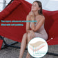 TegerDeger 12FT 2 Person Hammock with Stand Included 55 x 79IN Large Hammock 450LB Capacity with Hardwood Spreader Bar & Nylon Rope for Outside, Patio, Garden, Backyard, Beach - Red