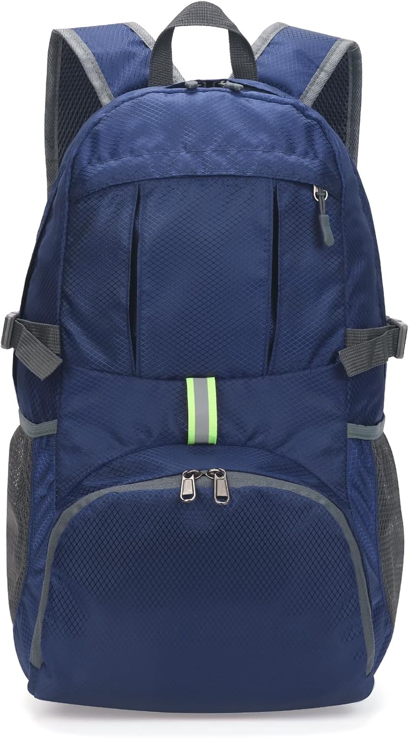 Yaopeing Lightweight Backpack,25L Foldable Hiking Packable,Water Resistant Travel Outdoor Shoulder Bag for Woman Men,Blue - Roamly