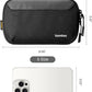 tomtoc Travel Cable Organizer Pouch, Electronics Accessories Organizer Portable Waterproof Double Accessories Carry Case for Cord, Charger, Cables, USB Drive, Black