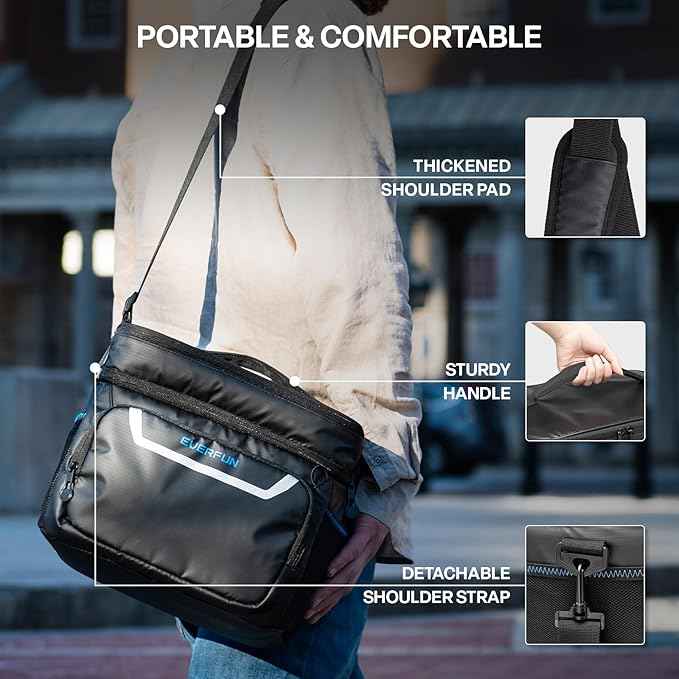 EVERFUN Small Cooler Bag 24/48 Can Insulated Lunch Box Double Deck Soft Leak-Proof Waterproof Collapsible Ice Chest for Men Women Work Travel Car Trip Picnic Beach