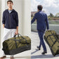110L/140L Expandable Soft-Sided Foldable Duffle Bag with 2 Rubber Wheels,Packable 32” Rolling Carry-On with Multi-Pockets & Compartments,Army Green - Roamly