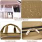 Toiletry Bag for Women with Jewelry Organizer Compartment, Travel Makeup Cosmetic Bag with Hanging Hook for Full-sized Toiletries, Shampoo - Brown