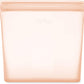 Zip Top Reusable Food Storage Bags | Sandwich Bag [Peach] | Silicone Meal Prep Container | Microwave, Dishwasher and Freezer Safe | Made in the USA