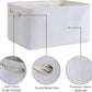 TheWarmHome Decorative Basket for Organizing - Medium-1Pack 13.8L*9.8W*6.7H Rectangular Fabric Storage Bin Organizer Basket with Handles for Clothes (White)
