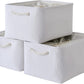 TheWarmHome Storage Basket for Gifts Empty - X Large - 3 Pack 17.7L×13.8W×9.8H in Collapsible Storage Bin for Shelves, Toy Box Storage for Gifts Book Laundry (White)
