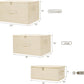 ANMINY Storage Bins with Zipper Lids 13 Qt Lidded Fabric Storage Boxes Baskets Cubes with Handles Collapsible Washable Cotton Linen Closet Shelf Clothes Organizer Containers - Beige, Small