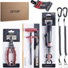 Goture Fishing Tool Kit,Fishing Pliers,Fillet Knife with Sheath,Fish Lip Gripper,Fish Hook Remover,Lanyard,Line Scissors,Sharpener,Stainless Steel Soap,Saltwater Gear Kit,Red/Pink,Gifts for Men/Women