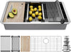 Undermount Kitchen Sink Stainless Steel 32x19 - Undermount Workstation Sink Single Bowl Commercial 16 Gauge Stainless Steel Kitchen Sinks Silver