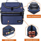OPUX Lunch Box For Men Women, Insulated Large Lunch Bag Adult Work, Double Decker Lunchbox Meal Prep Dual Compartment Leakproof Lunch Cooler, Soft Lunch Pail Tote Boys Girls Kids School, Navy Blue 12L