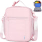 NOL Nylon Waterproof Kids Lunch Bag, Insulated Lunch Bag, Lunch box Cooler, Reusable, Zip Closure with Buckle Handle Holds Lunch Box, Snacks & Water Bottle for School Work,Pink