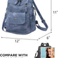 PU Leather Backpack Purse for Women Fashion Multipurpose Design Handbag Ladies Shoulder Bags Travel Backpack Blue