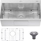 Drop In Kitchen Sink 33x22", 9" Basin Depth, 18 Gauge Stainless Steel Sink, 3D Embossed Surface Finish Top Mount with Accessories