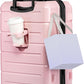 KYME Pink Hardside Carry On Luggage 22x14x9 Airline Approved with TSA Lock Hardshell Carry-On Suitcase with Wheels Travel Rolling 22 inch Luggage with Cup Holder for Women