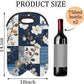 Neoprene Wine Tote, Bottle Carrier Gag Insulating Neoprene Thicker, Insulated Wine Bag for Travel Holds Two Bottles, Bottle Carrier Bags Protect the Bottles, Blue Flowers