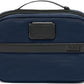 TUMI - Alpha Split Travel Kit - Compact Toiletry Bag for Men & Women - Features Removable Leather Handle & 3 Zip Pockets - Navy - Roamly