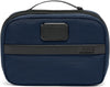 TUMI - Alpha Split Travel Kit - Compact Toiletry Bag for Men & Women - Features Removable Leather Handle & 3 Zip Pockets - Navy - Roamly