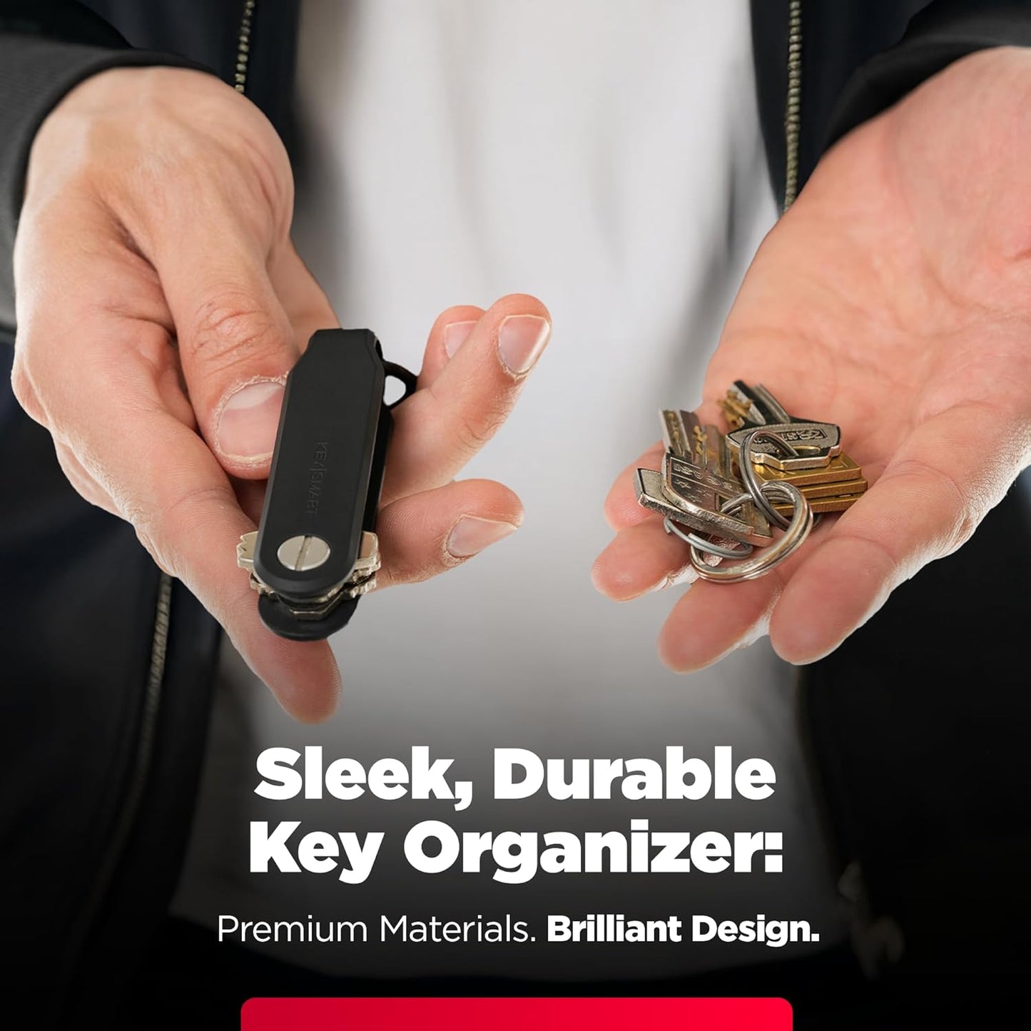 KeySmart Keychain Key Holder - Compact Key Organizer for Key Chain, EDC Key Chains, Key Ring Keychains