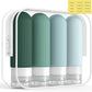 ME.FAN Travel Bottles for Toiletries, TSA Approved 3oz Silicone Journey Size Containers, Portable Split Bottle for Conditioner, Shampoo, Lotion- 4 Pack Blue