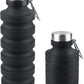 Nefeeko Collapsible Water Bottle, Reuseable BPA Free Silicone Foldable Water Bottles for Travel Gym Camping Hiking, Portable Leak Proof Sports Water Bottle with Carabiner