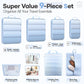 Veken 9/11 Set Compression Packing Cubes for Travel Essentials,Compressible Expandable Large Luggage Suitcase Organizer Bags for Clothing,Durable Space Saver Storage Bags(Light Blue)