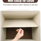Large 17" 42 Quarts Collapsible Stackable Storage Bins with Lids [3-Pack] Foldable Fabric Linen Storage Boxes Cube, Closet Organizer Baskets with Label for Home (16.7 x 12 x 12", Brown & White)