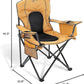 Arrowhead Outdoor Portable Folding Camping Quad Chair w/ 4-Can Cooler, Cup-Holder, Heavy-Duty Carrying Bag w/Easy Carry Shoulder Strap, Padded Armrests, Supports up to 330lbs, USA-Based Support
