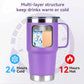 HASLE OUTFITTERS 20oz Tumbler with Lid, Stainless Steel Tumbler with Handle, Metal Insulated Travel Coffee Mug with Handle, Double Wall Vacuum Spill Proof Tumbler Cup, Purple 1 Pack