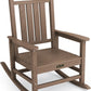 SERWALL Outdoor Rocking Chair, HDPE Patio Rocking Chair All-Weather Porch Rocker for Balcony, Yard, Brown